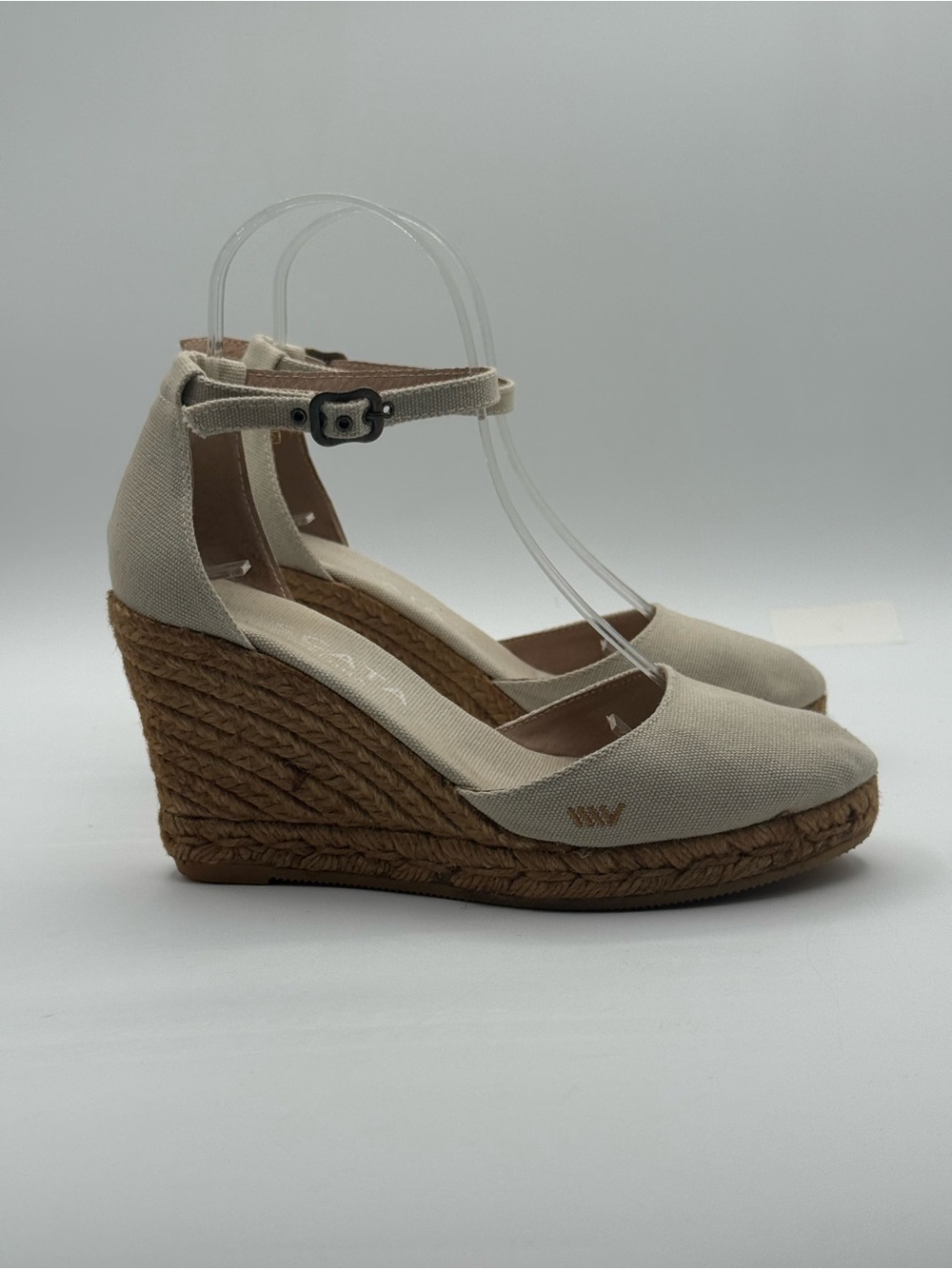 Viscata Barcelona Estartit Canvas Espadrille Wedges Beige Ankle Strap Jute Heel - Picture 6 of 16